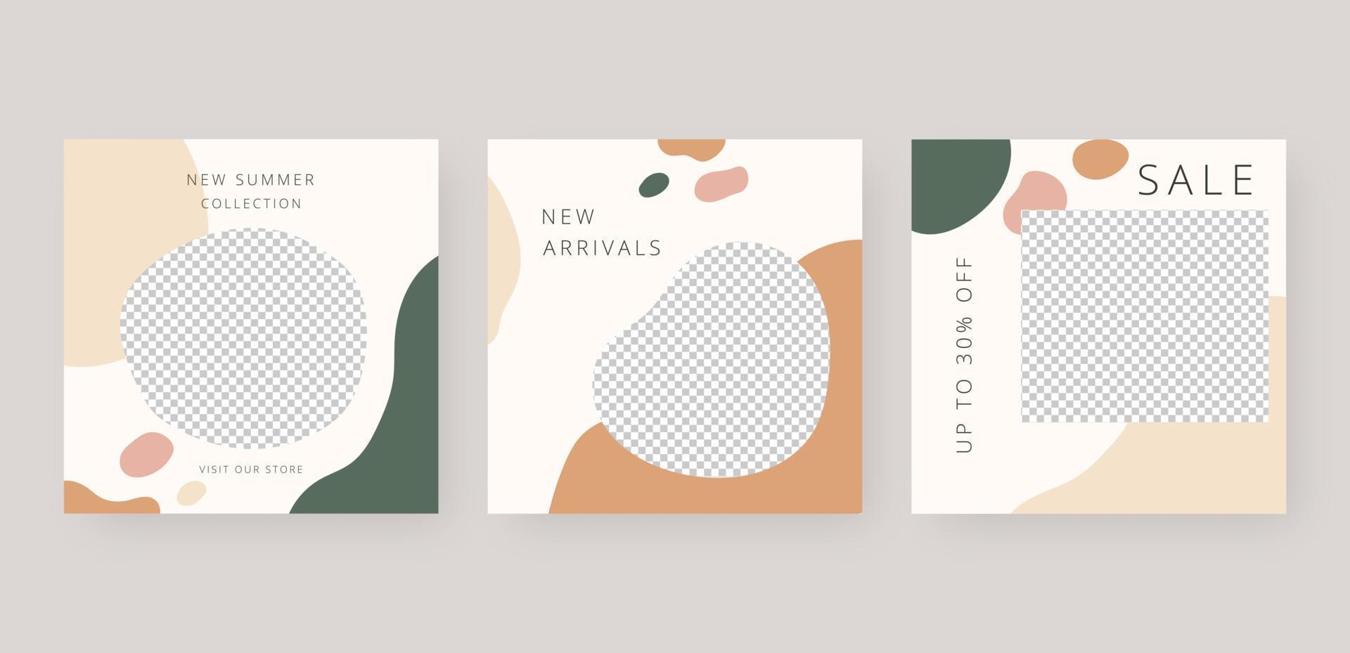 Minimalist social media post template. Trendy editable social media post template. vector