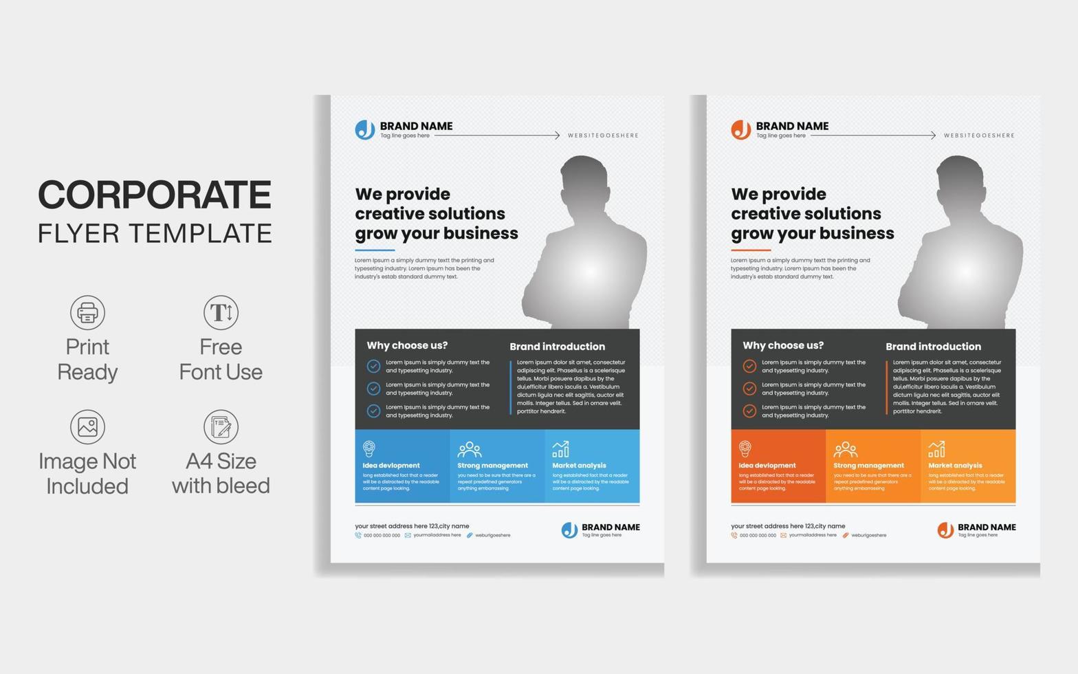 Modern Corporate Business Flyer Design. New Professional Red Blue Flyer Template vector