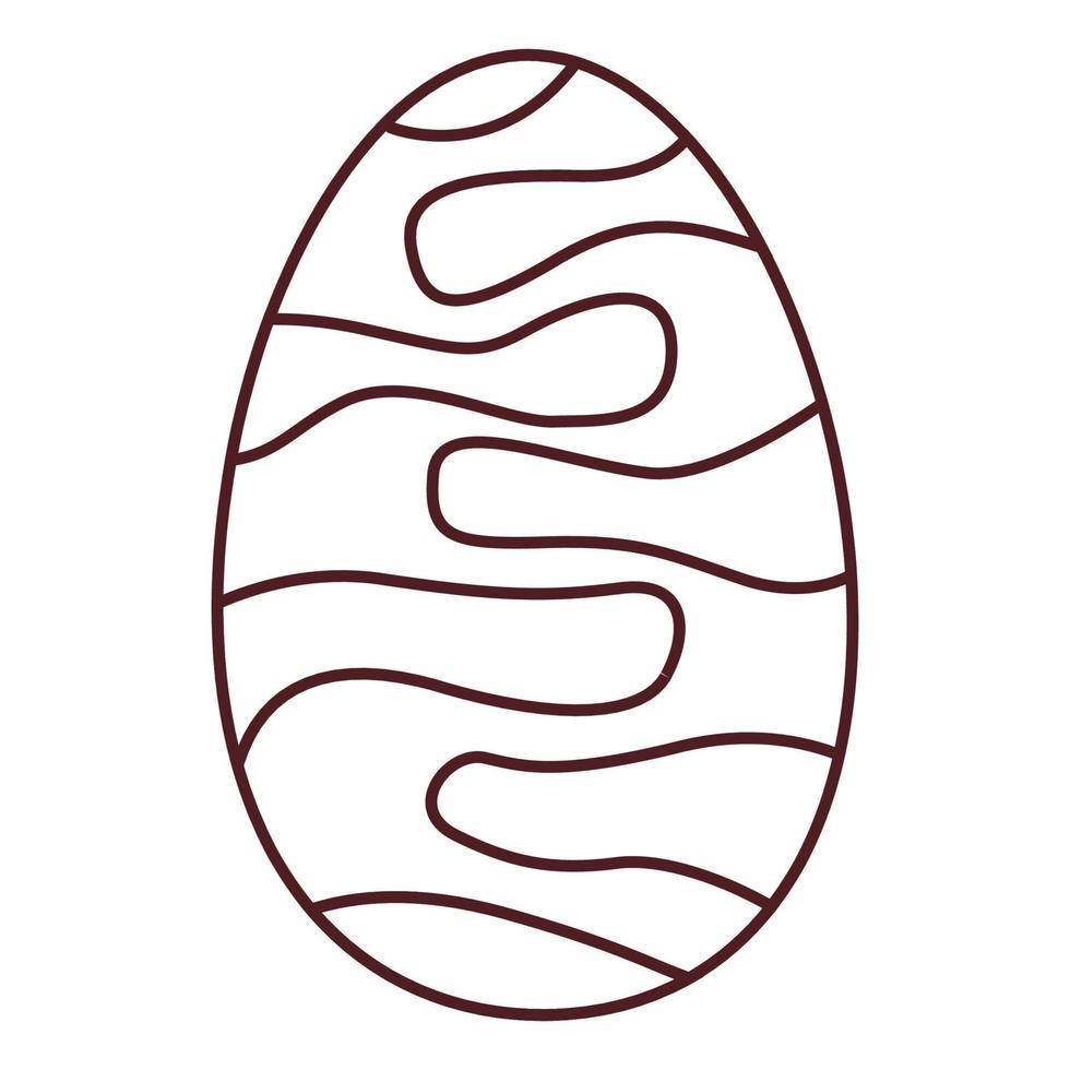 huevo de pascua con un adorno. vector de ilustración de contorno plano. símbolo para una aplicación móvil o sitio web. aislado en un fondo blanco.