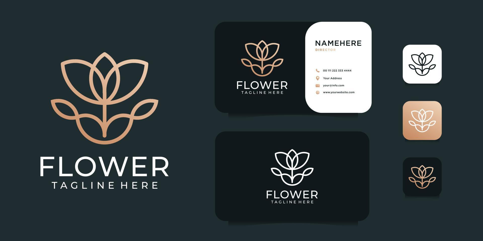 colección de conjunto de diseño de logotipo de flor femenina de decoración de spa vector