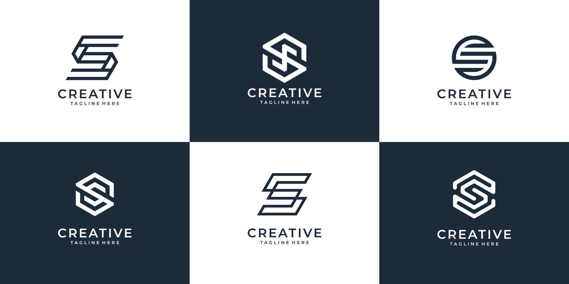 Set of modern letter s logo icon collection for modern company vector