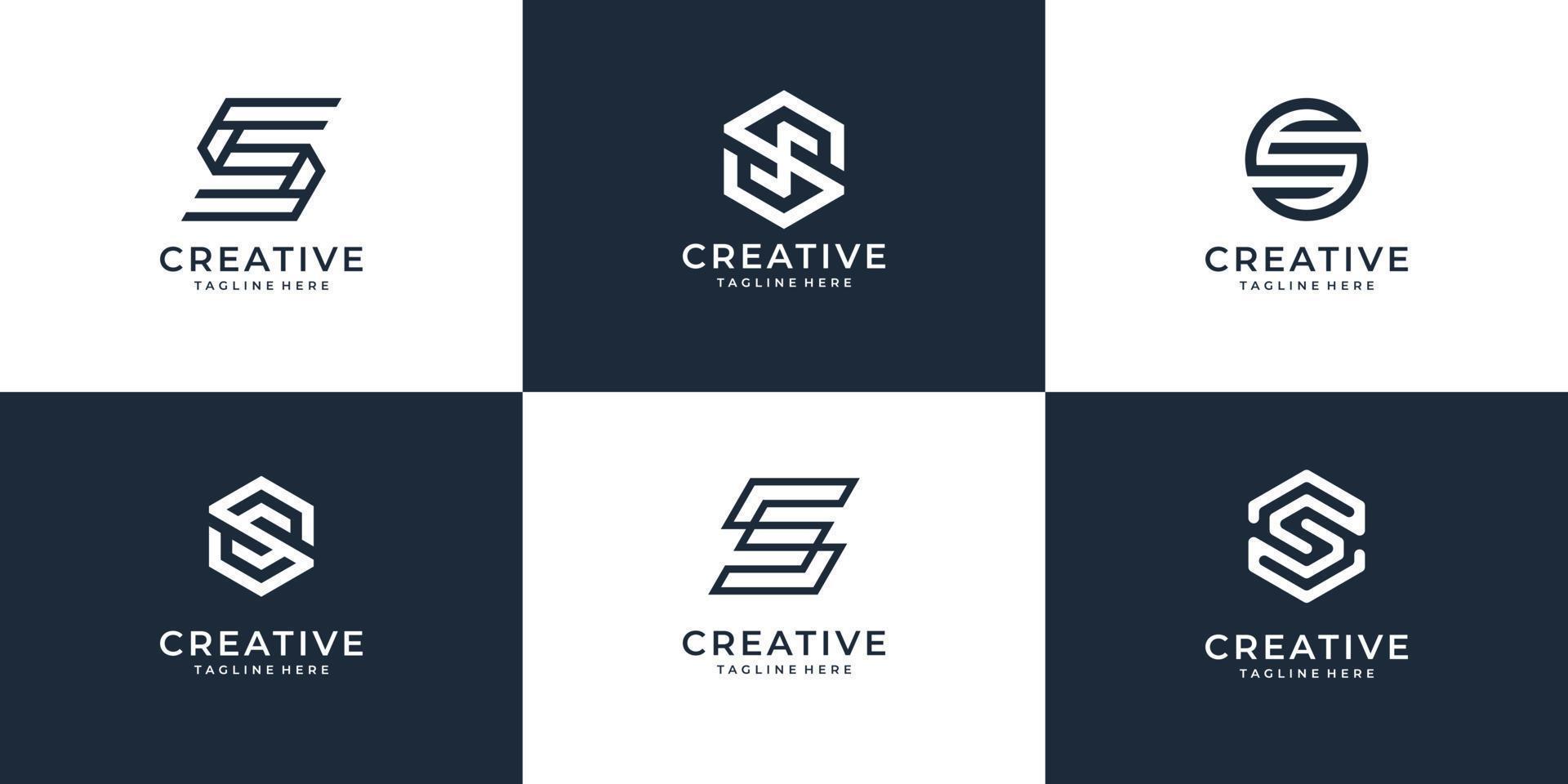 conjunto de colección de iconos de logotipo de letra s moderna para empresa moderna vector