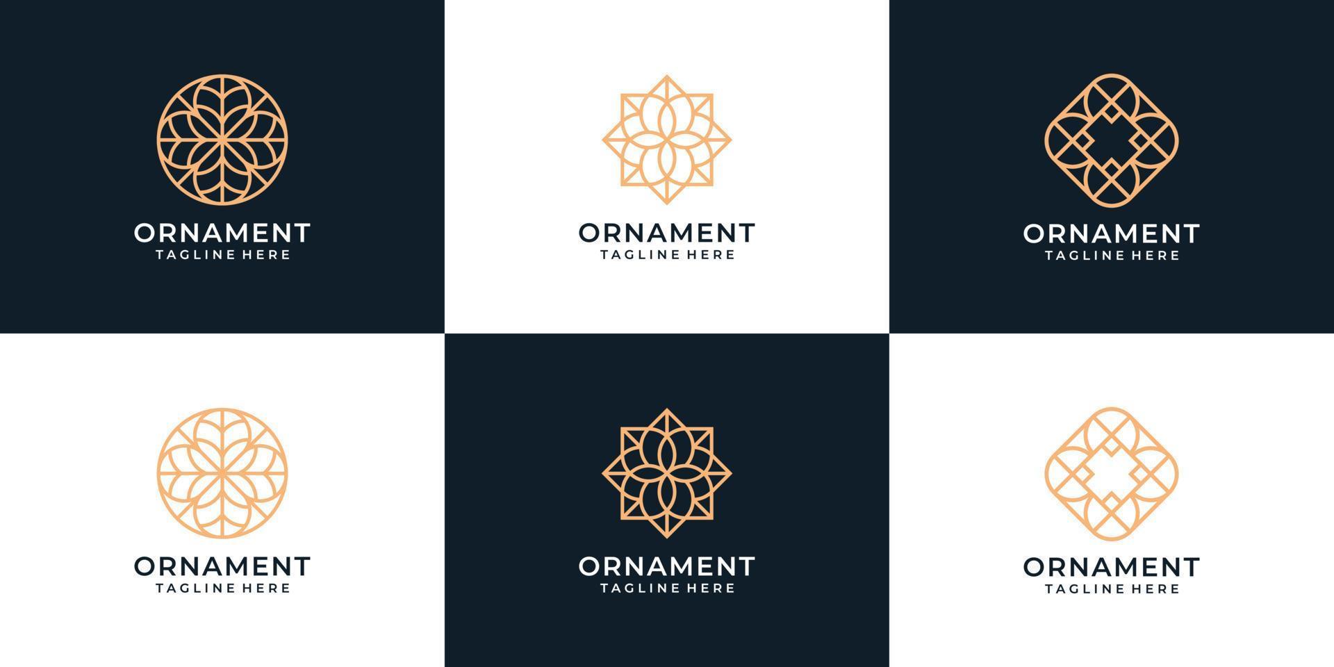 conjunto de concepto de vector de diseño de logotipo de ornamento moderno para decoración
