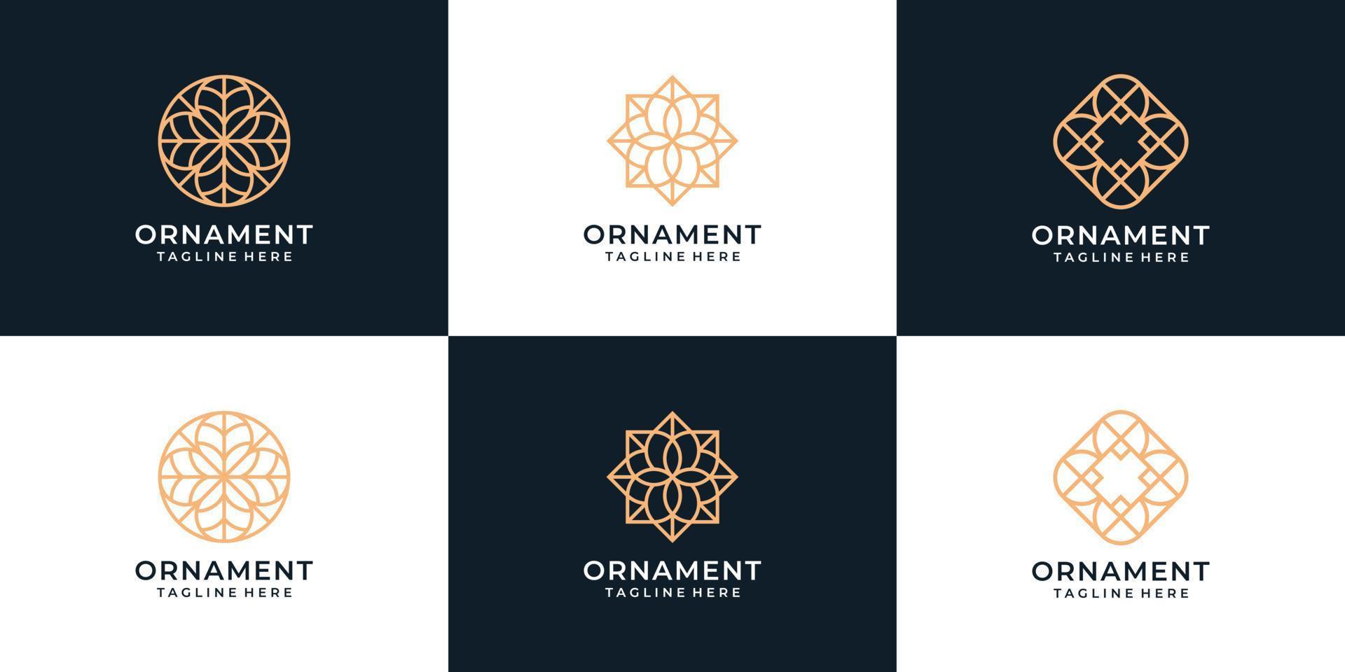 Set of modern ornament logo design vector concept for decoration