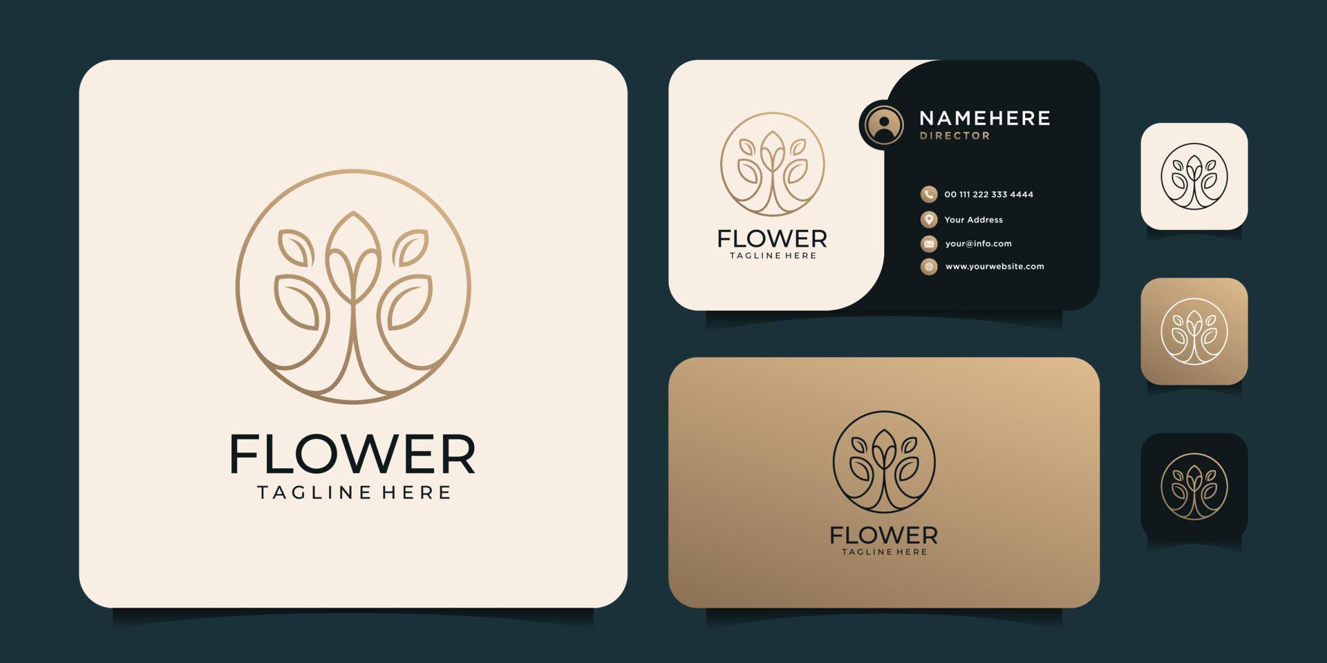 Luxury modern monogram flower logo vector design concept