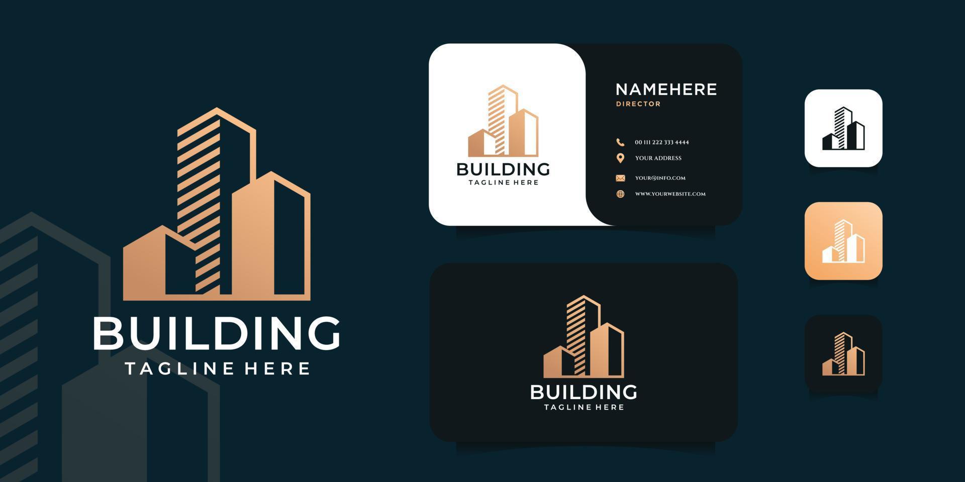 Modern architecture building real estate logo vector concept