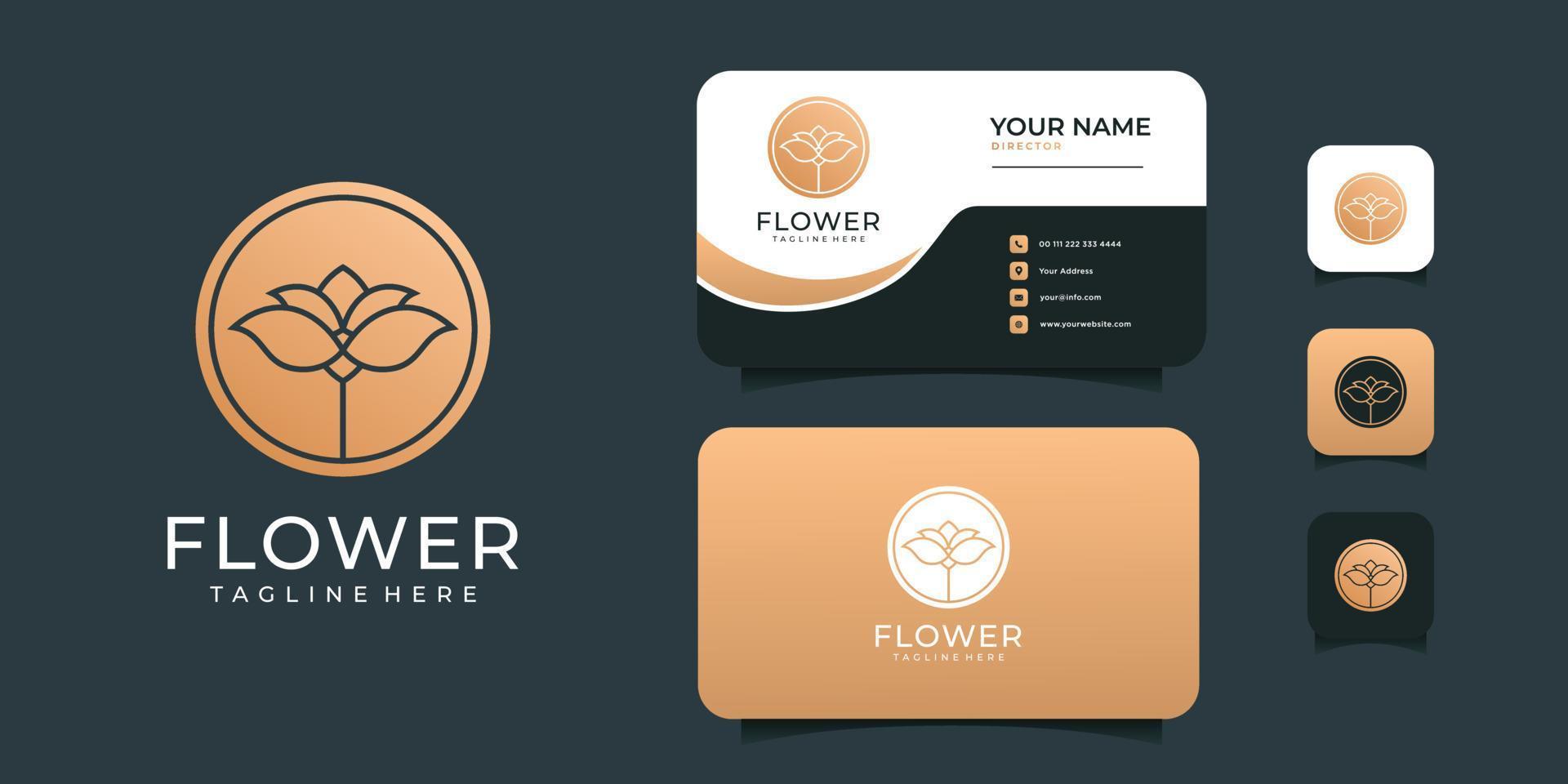 Luxury gold spa fashion logo design vector graphics concept