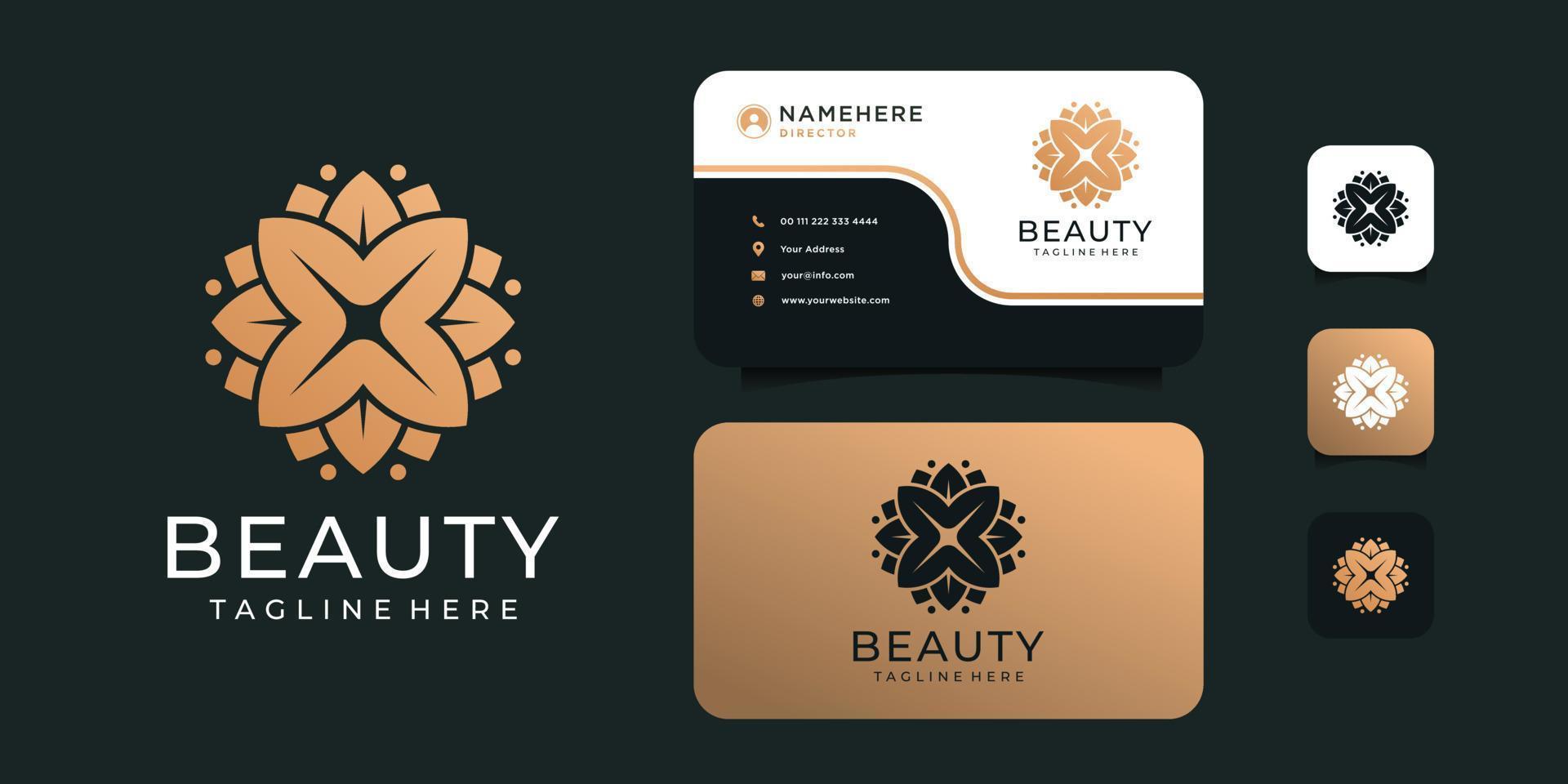 Feminine beauty flower logo vector design concept for spa