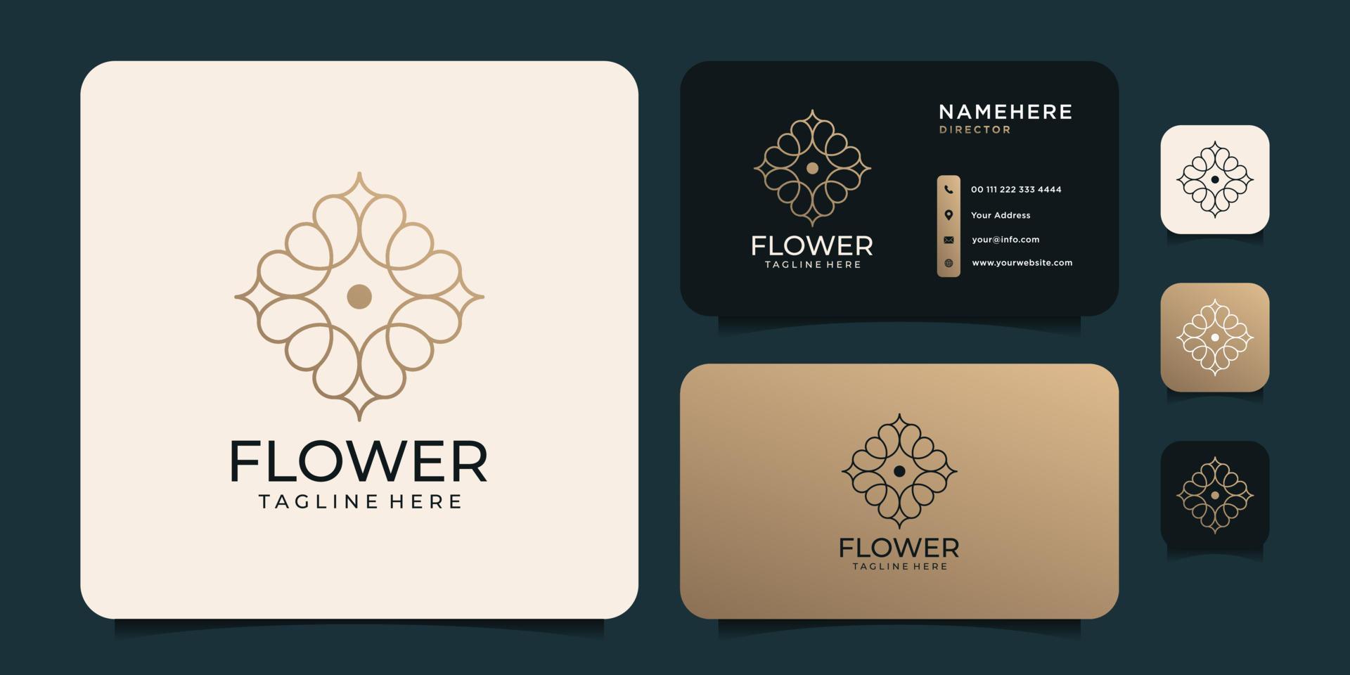 vector de logotipo moderno de monograma de flores para plantilla decorativa de spa