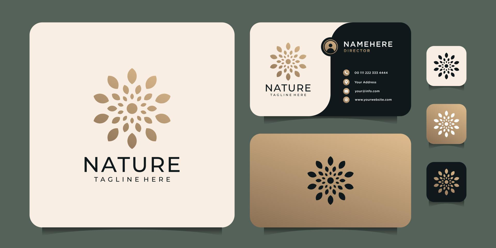 Nature feminine flower logo vector