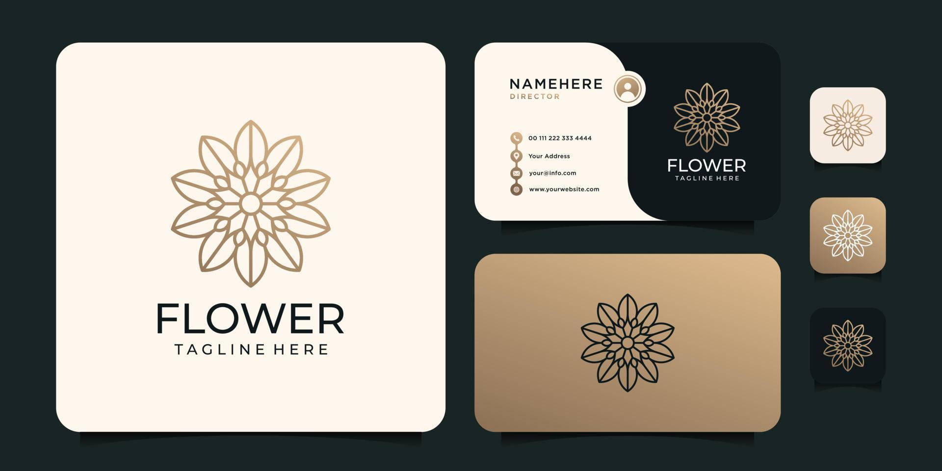 Minimalist flower logo design concept vector