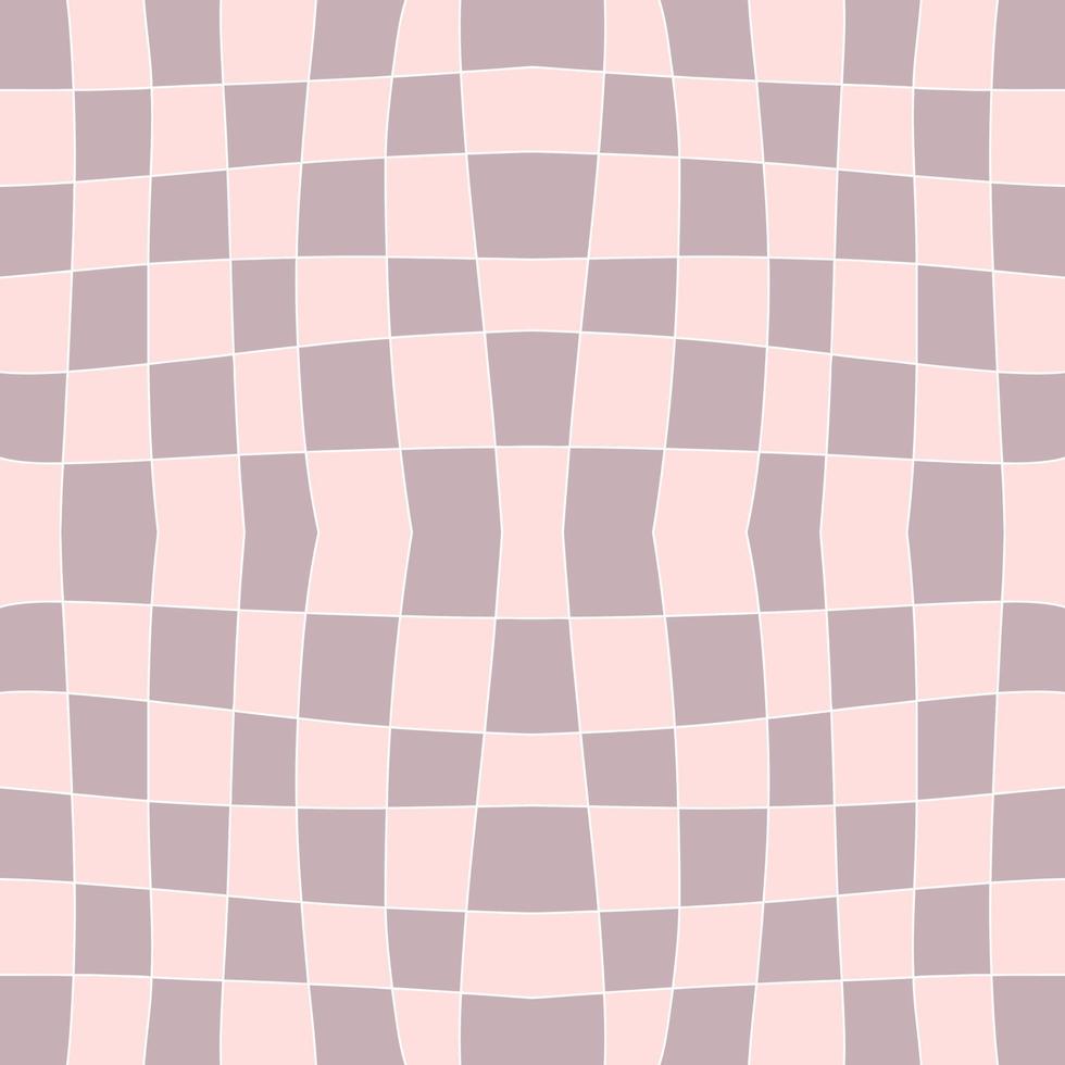 Trippy grid retro checkerboard seamless pattern in 1970s style. vector