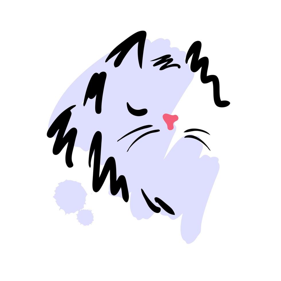 Beautiful cat face doodle, great design for any purposes. vector