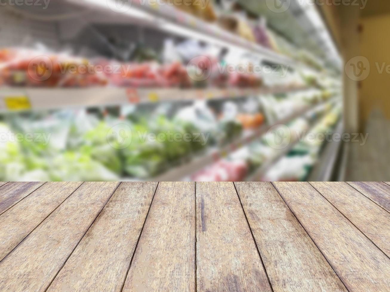 Shelf with fruits in supermarket photo
