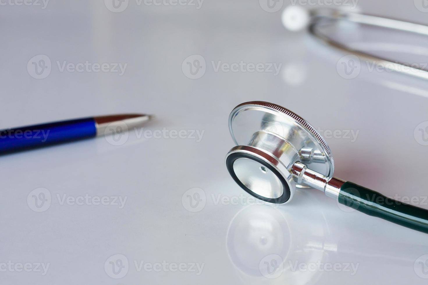 Stethoscope on white background photo