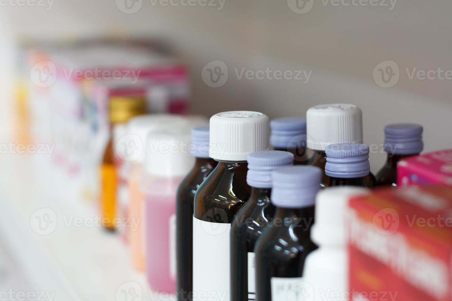 medicine bottles in the pharmacy photo