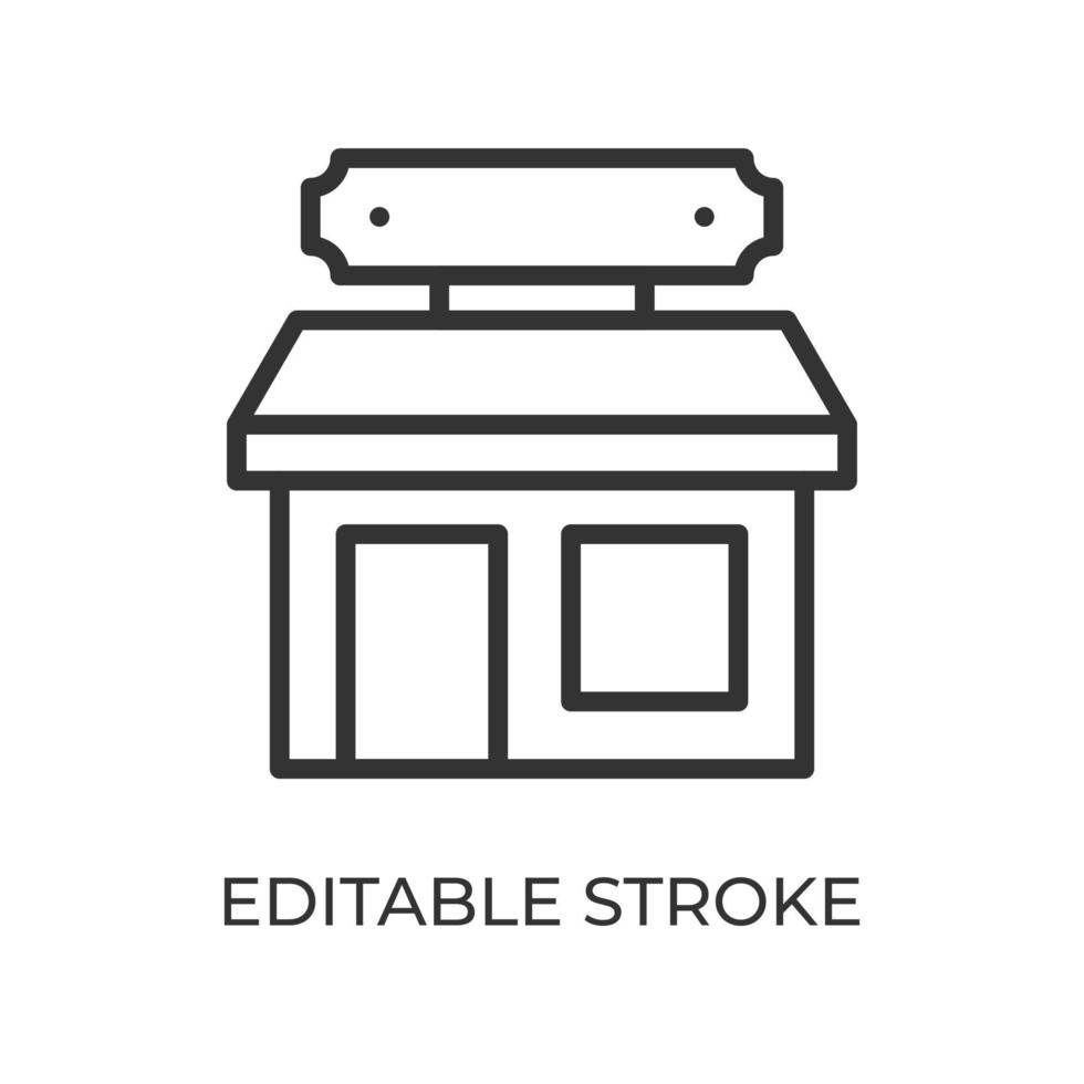 Bakery front line icon. Candy store or coffee shop. Vector illustration with editable stroke.