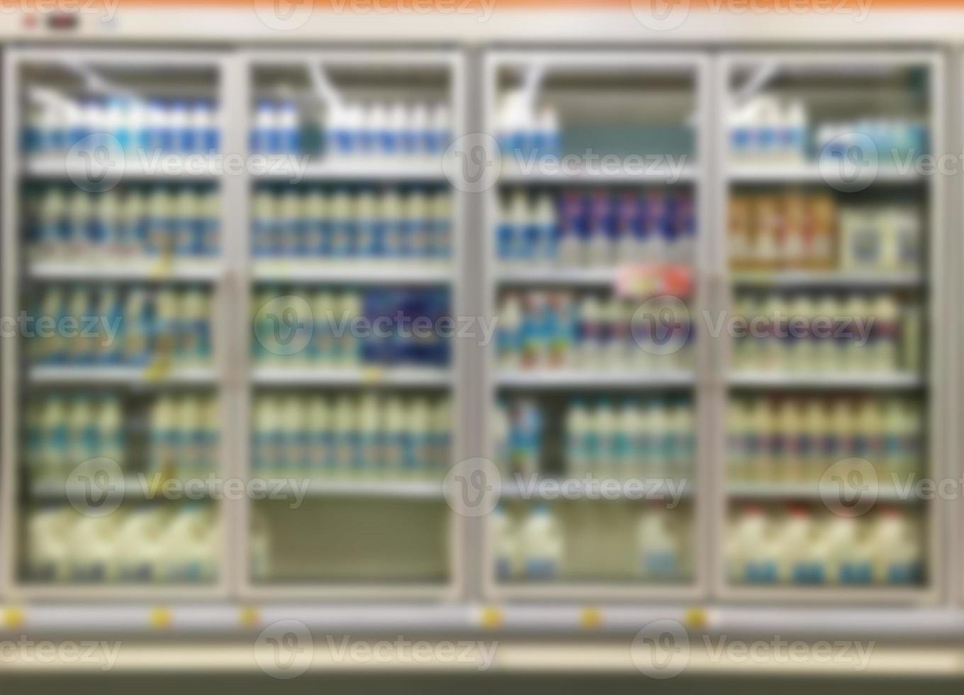 Commercial refrigerators in a large supermarket photo