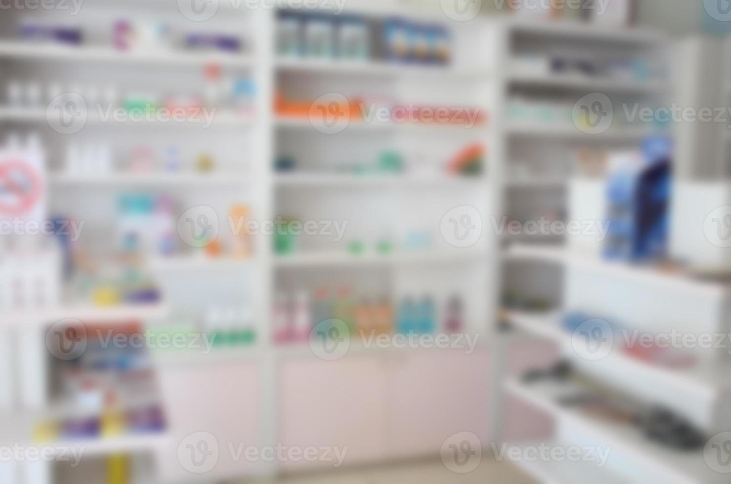 blur some shelves of drug in the pharmacy drugstore photo