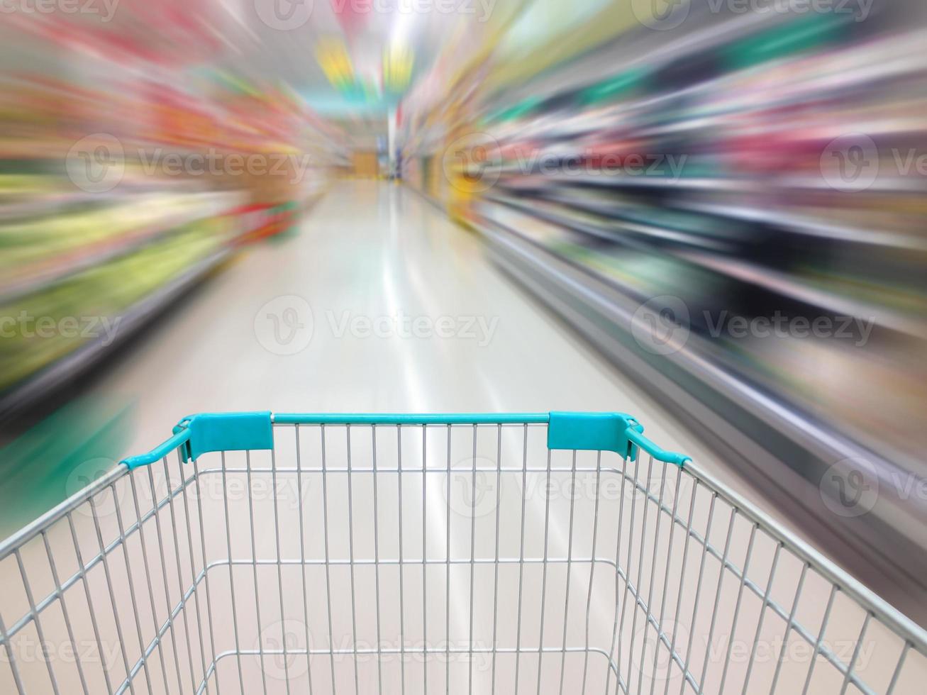 Empty supermarket aisle photo