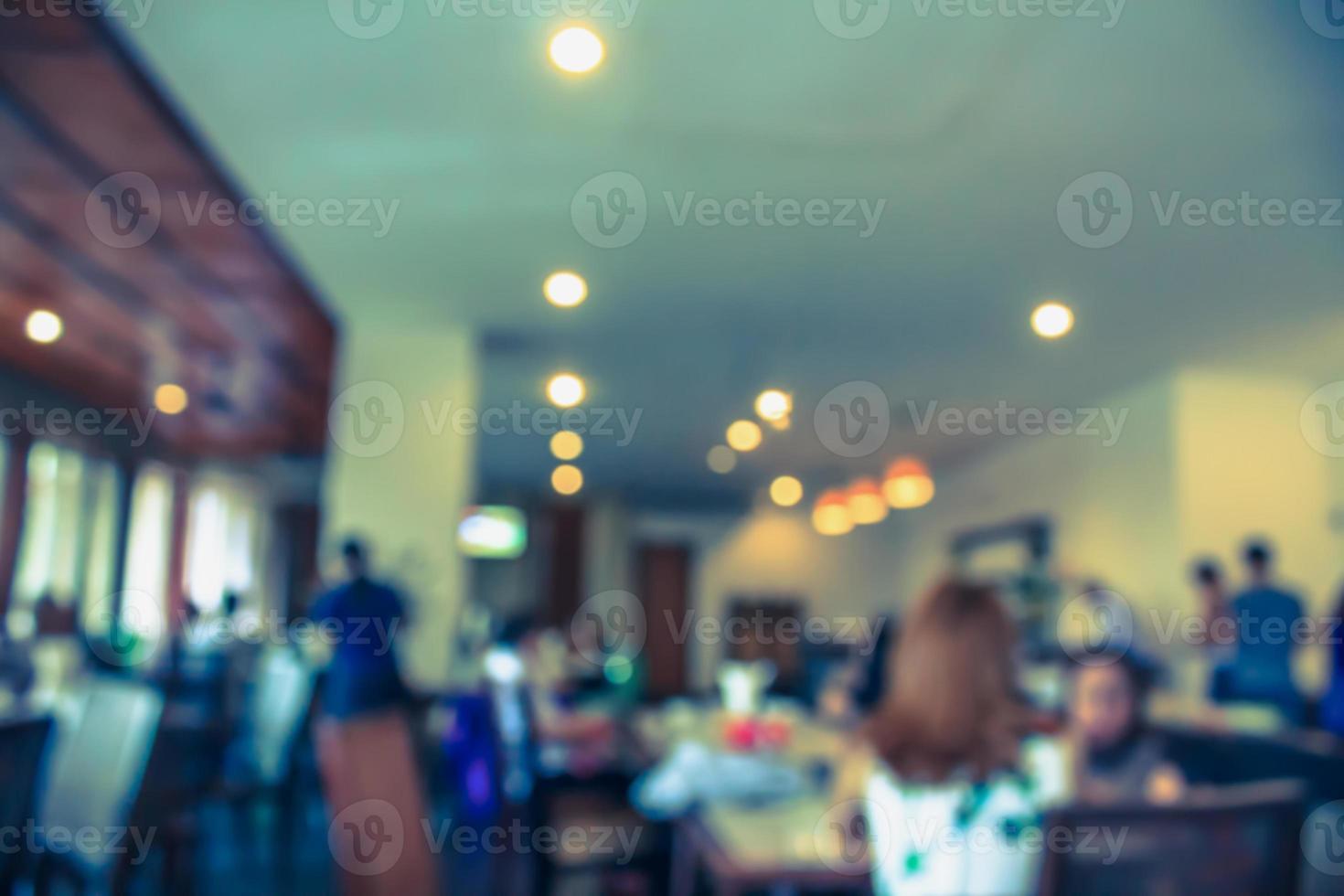 cafe restaurant blur background with bokeh photo