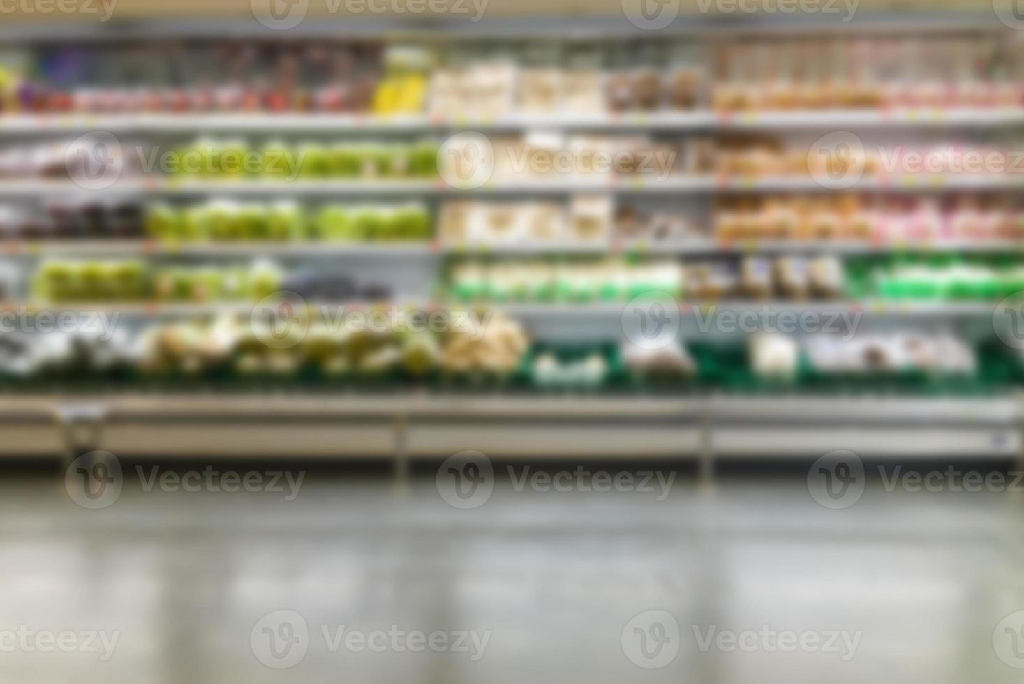 Shelf with fruits in supermarket photo