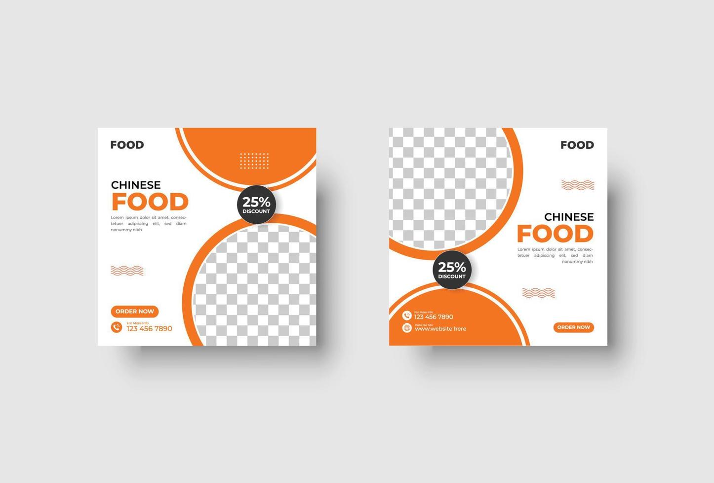 special food social media post design template vector
