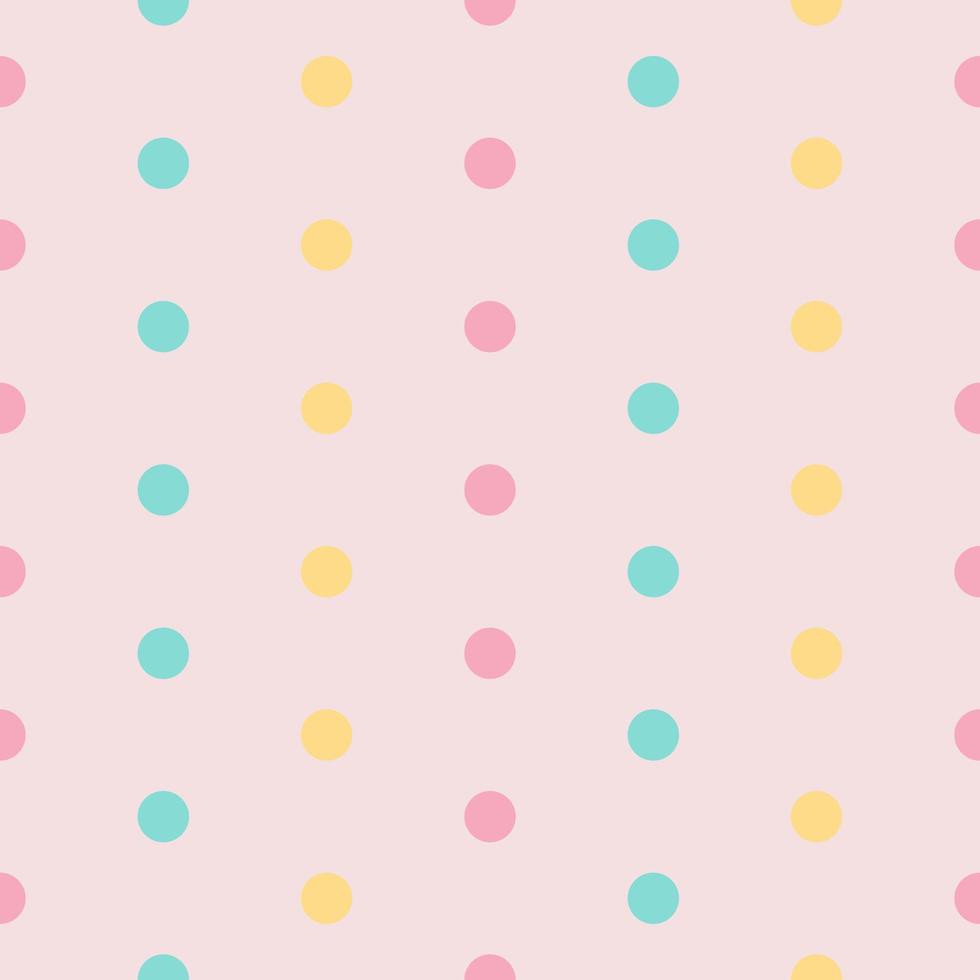Illustrator vector of colorful dots wallpaper background, seamless pastel polka dots