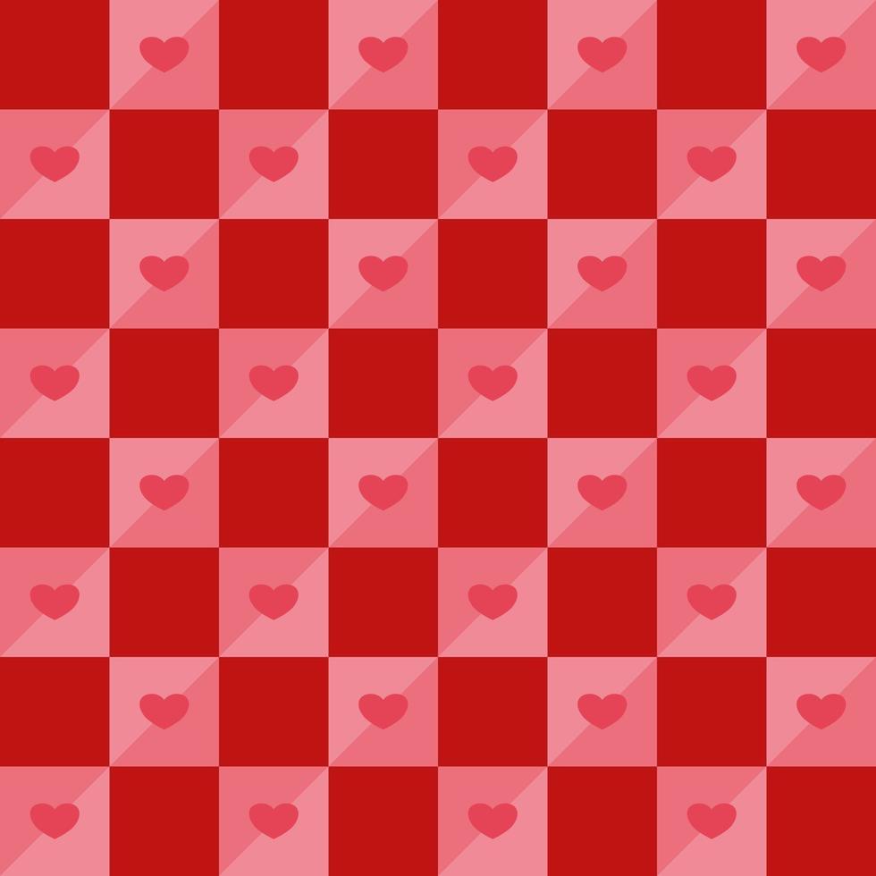 Illustrator vector of seamless wallpaper of heart on red square , wallpaper of mini heart repeat
