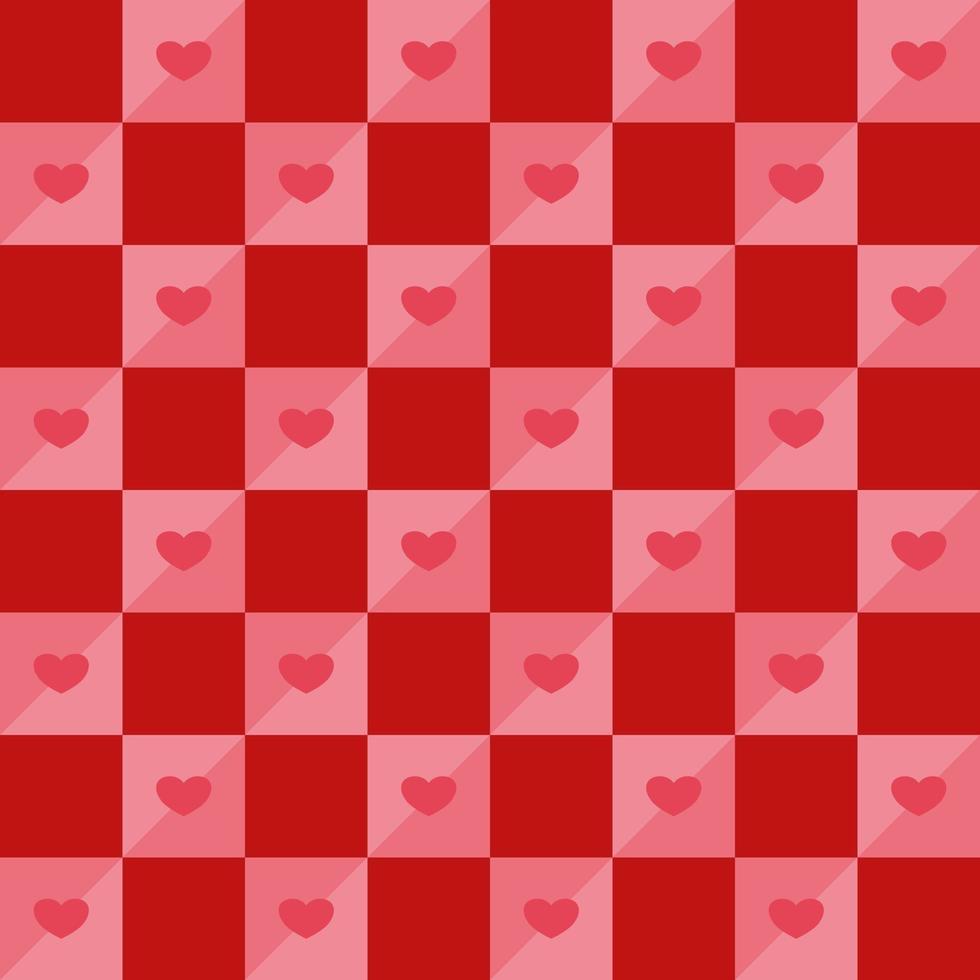 Illustrator vector of seamless wallpaper of heart on red square , wallpaper of mini heart repeat