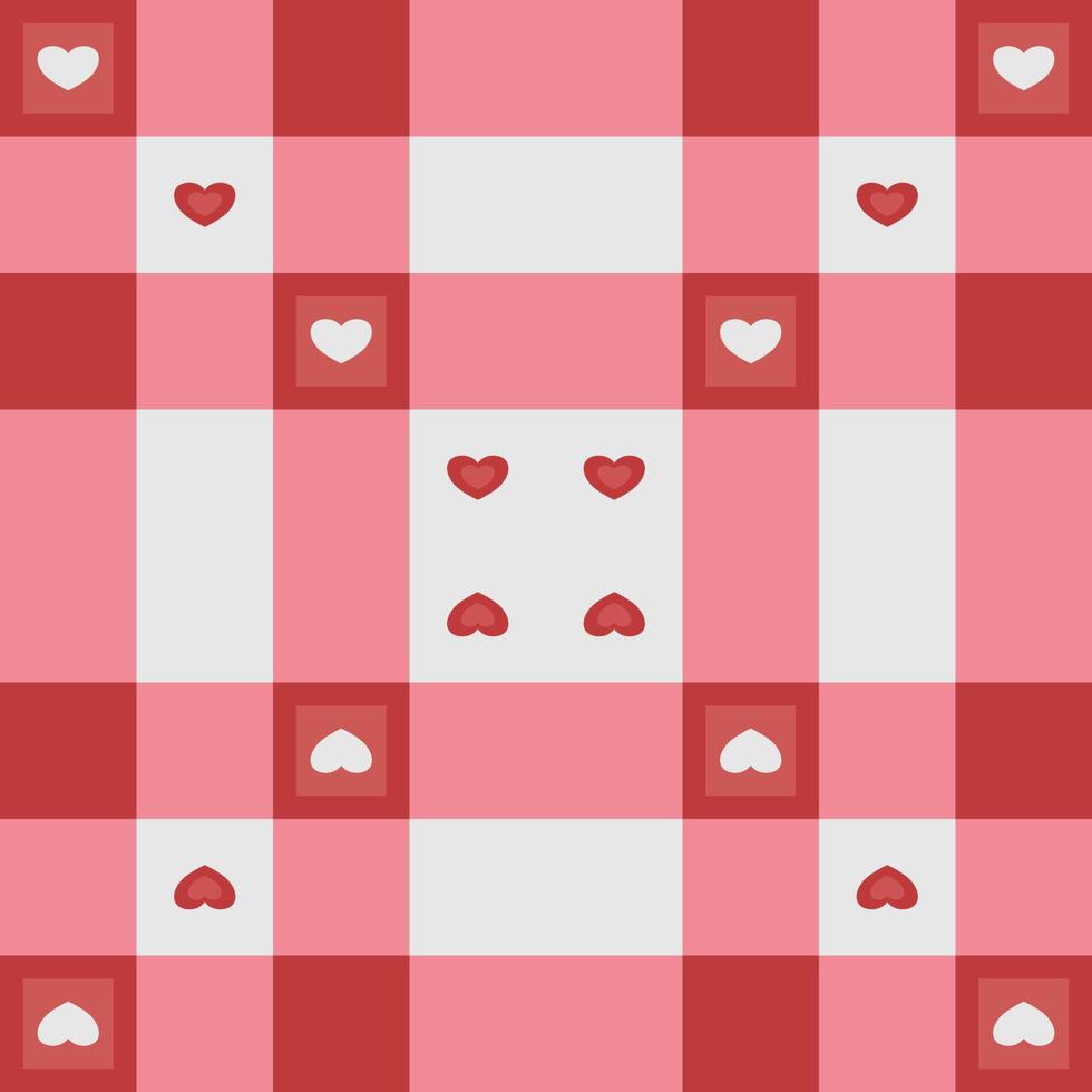 Illustrator vector of seamless wallpaper of heart on red square,wallpaper of mini heart repeat