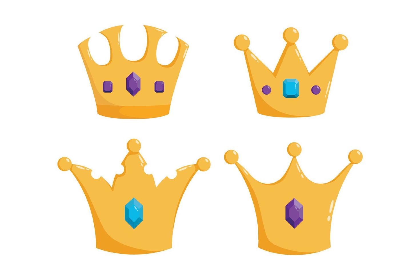 set of crown vetor illustration on white background vector