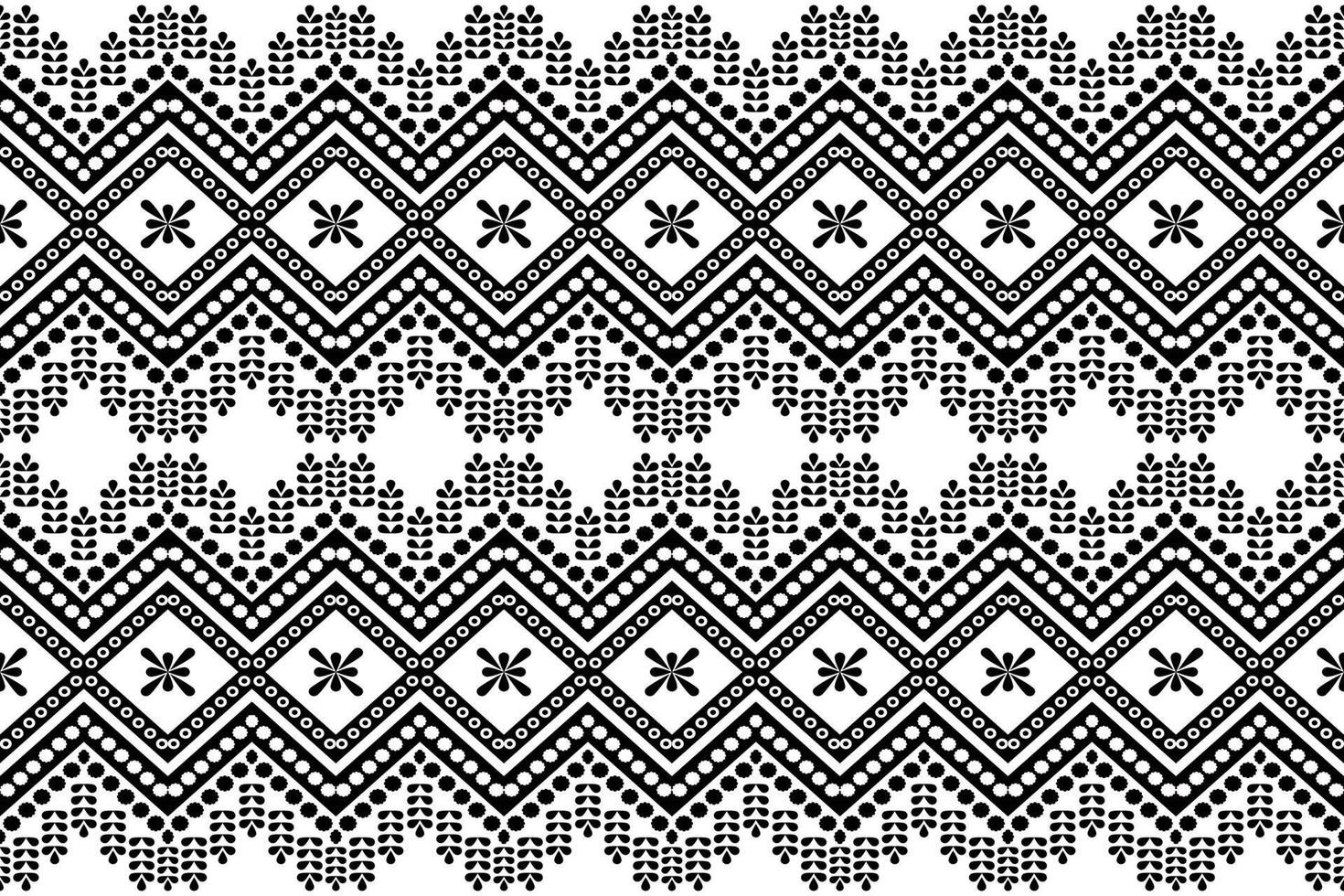 Seamless ethnic pattern in black and white color. Aztec tribal vector design