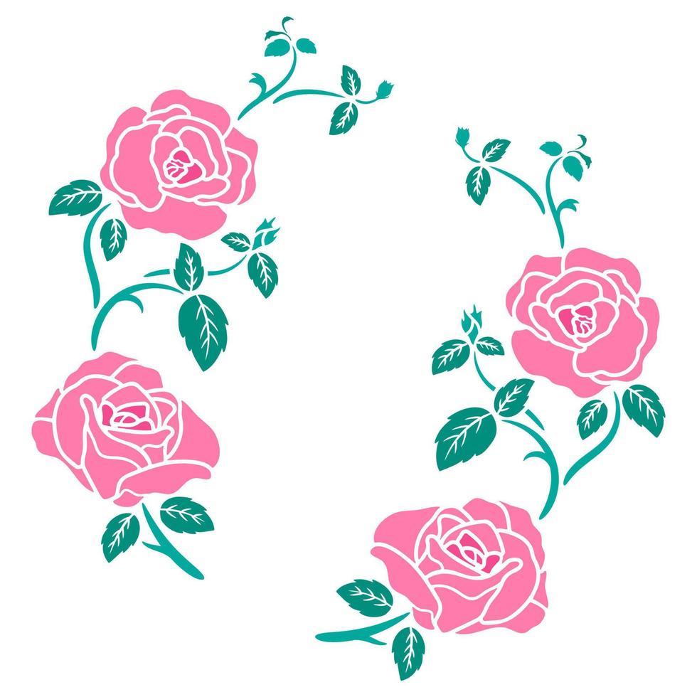 vector de decoración de flor rosa plana