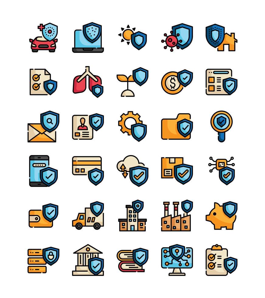 protection concept filled outline web icon vector