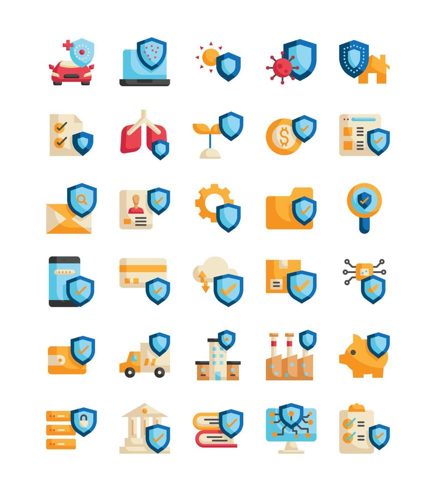 icono de web plana de concepto de protección vector