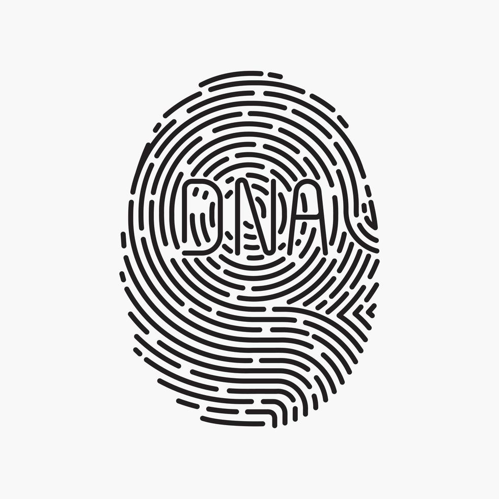 Concept of fingerprint DNA vector illustration.