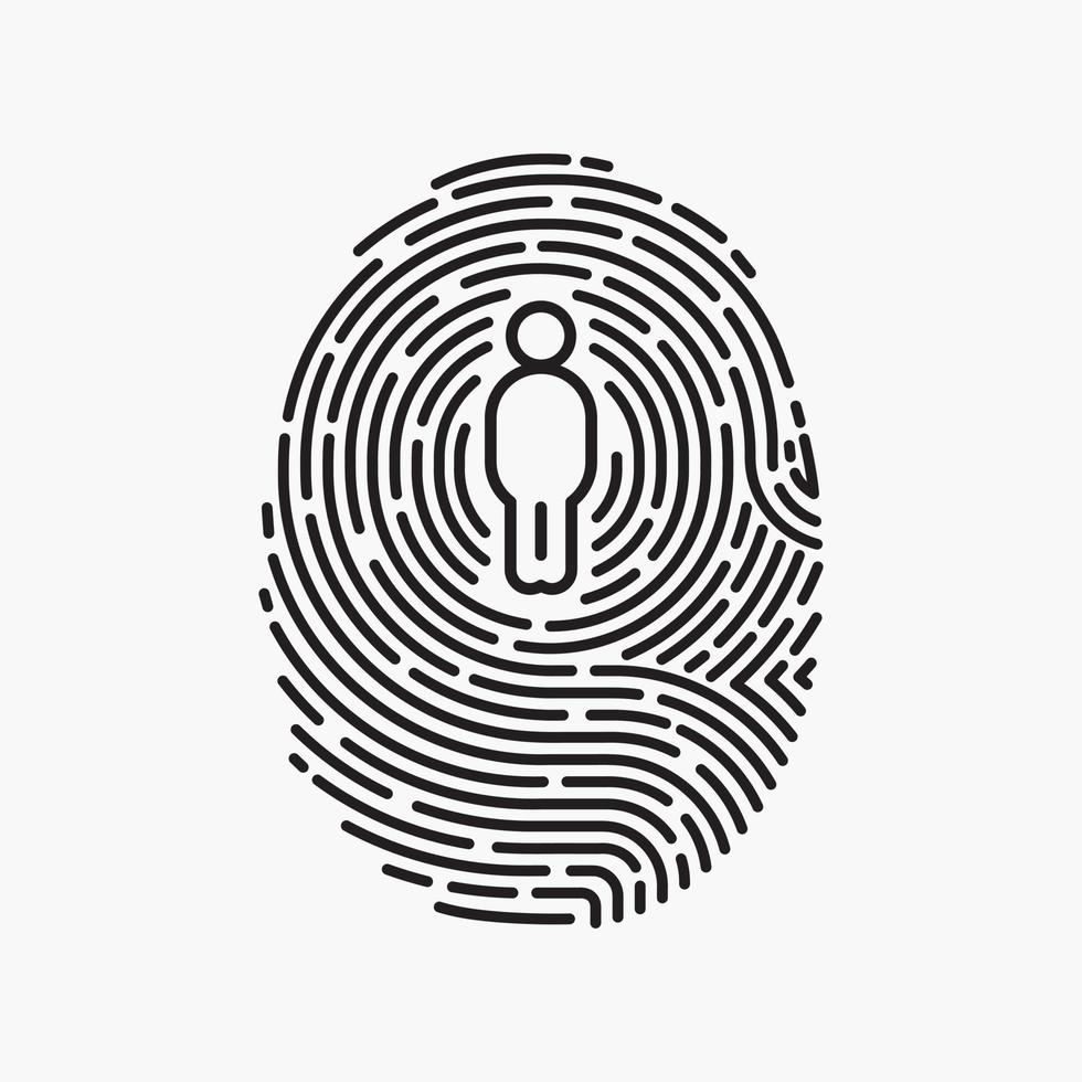 Concept of human fingerprint DNA vector illustration.