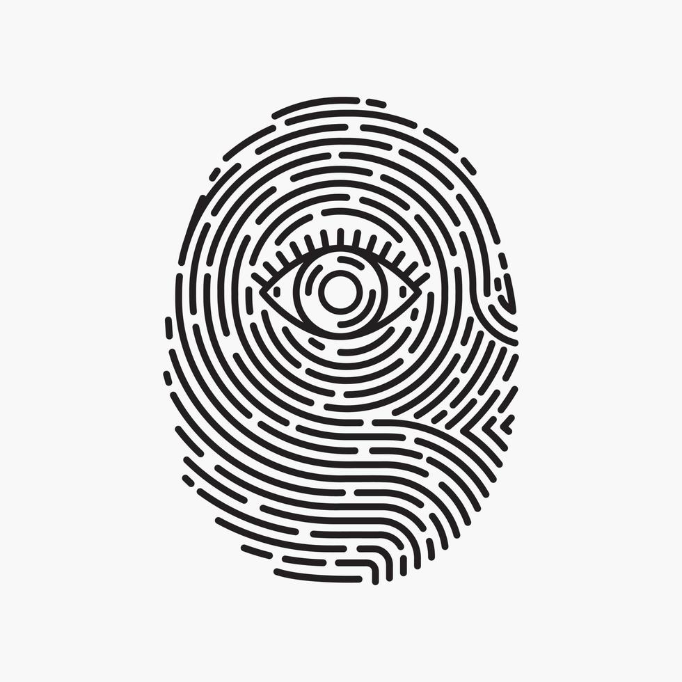 Concept astrology eye of future fingerprint DNA vector illustration.