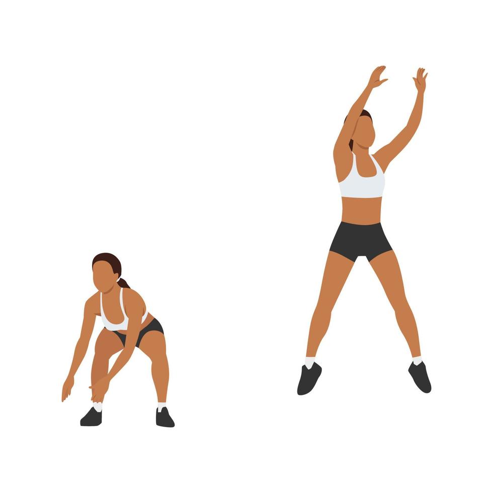 Woman doing basketball shots exercise. Flat vector illustration isolated on white background