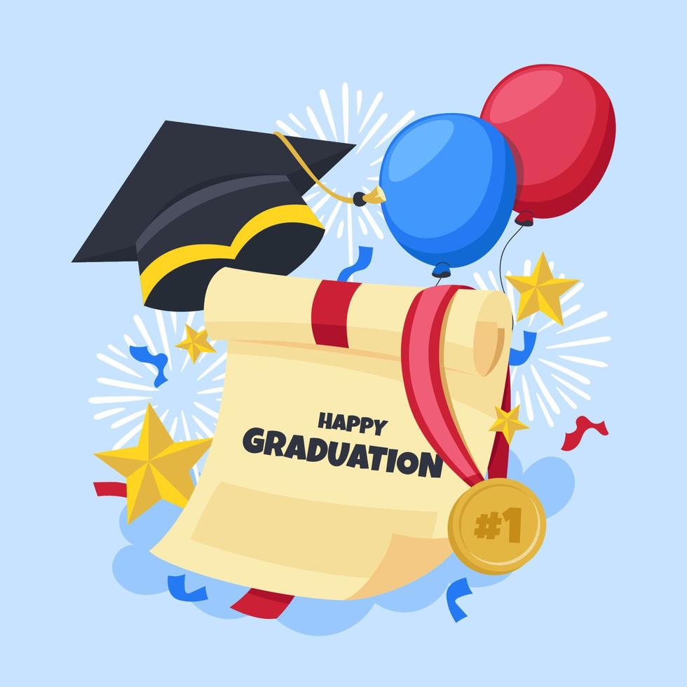 feliz concepto de graduación vector