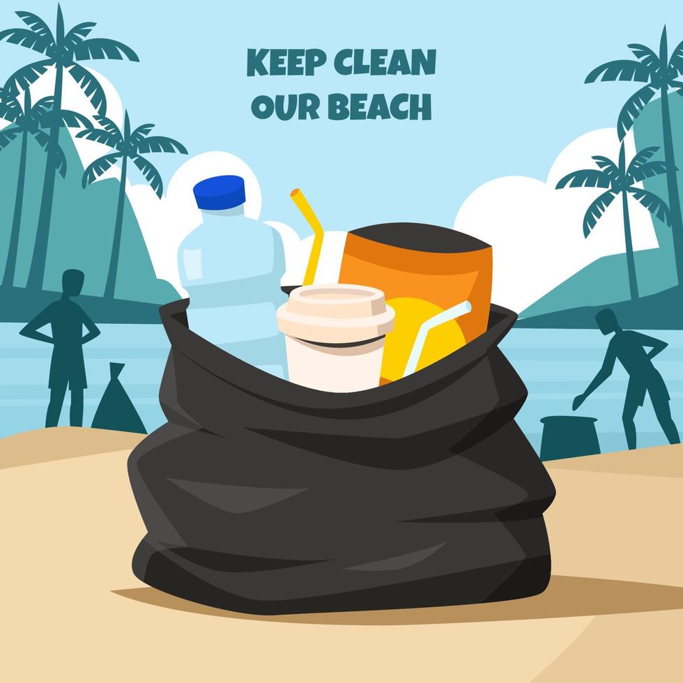 Beach Cleaning Concept vector