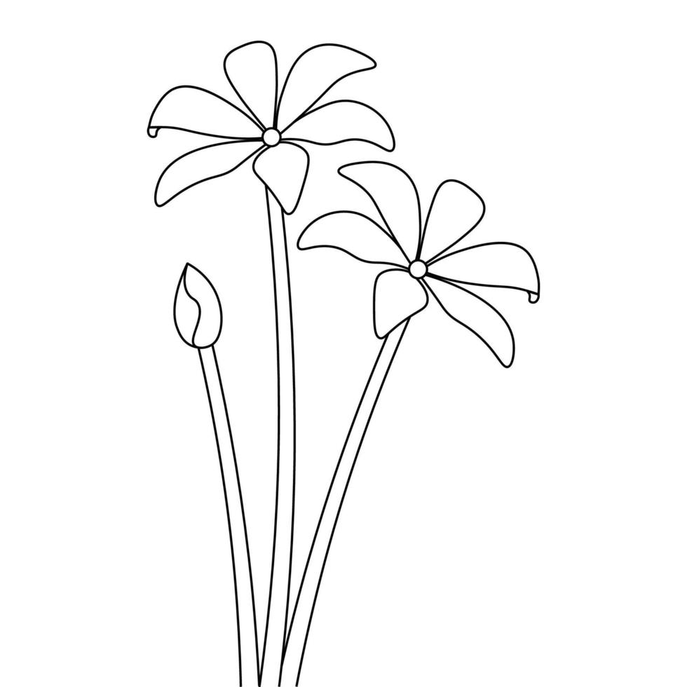 natural decorative branch flower coloring page drawing page vector