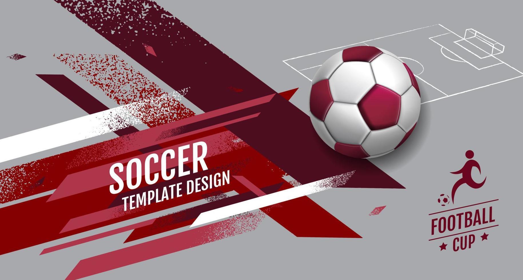 diseño de plantilla de fútbol, banner de fútbol, diseño de diseño deportivo, ilustración vectorial vector