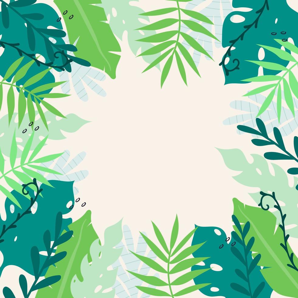 fondo tropical de verano con hojas y plantas vector