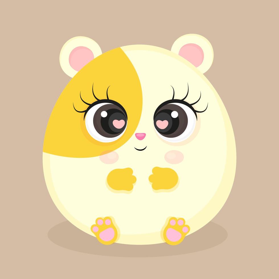 Cute guinea pig stylized drawing flat style, pet, web, print for textile, postcard or packaging, vector illustration.