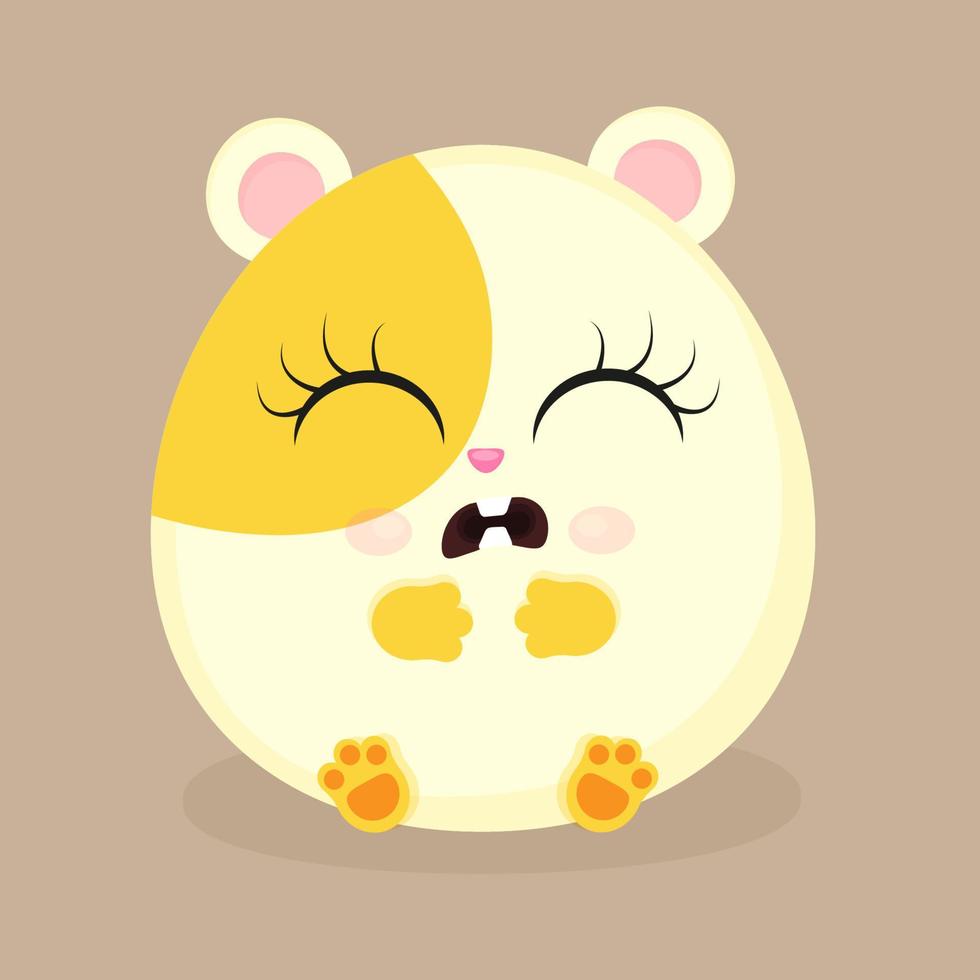 Cute guinea pig with emotion stylized flat illustration, pet, web, textile print, postcard or packaging, vector illustration.