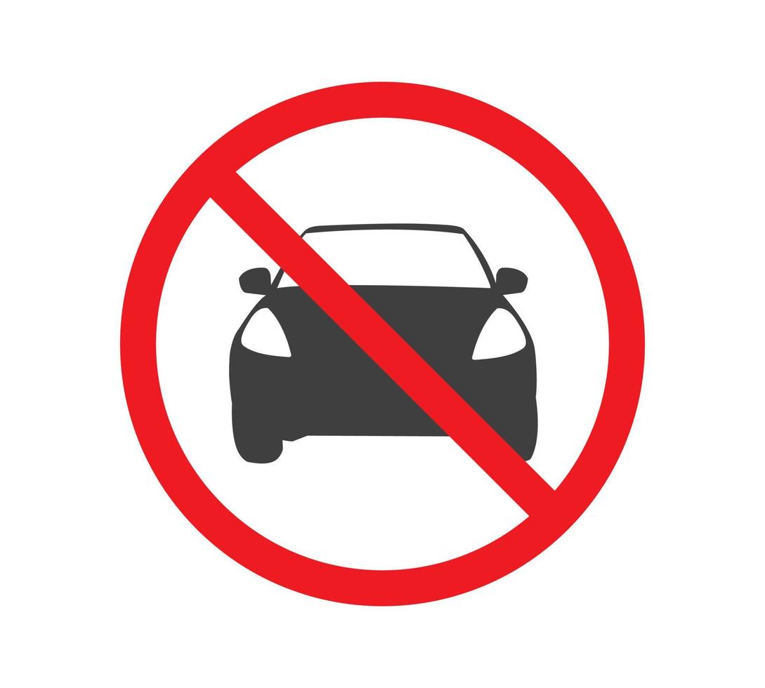 señal de círculo prohibido para ningún coche. ninguna señal de estacionamiento. ilustración vectorial vector