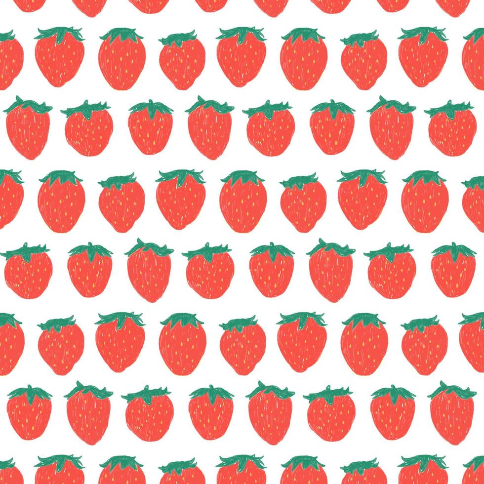 Hand drawn vector illustration of strawberry pattern. Pattern for textile, fabric, wrapping paper.