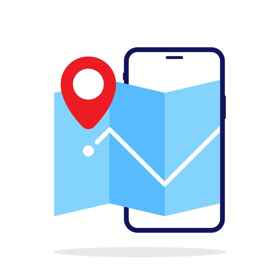 habilitar la ubicación en el vector de diseño plano de ilustración de concepto de teléfono inteligente eps10. elemento gráfico moderno para página de inicio, interfaz de usuario de estado vacío, infografía, icono